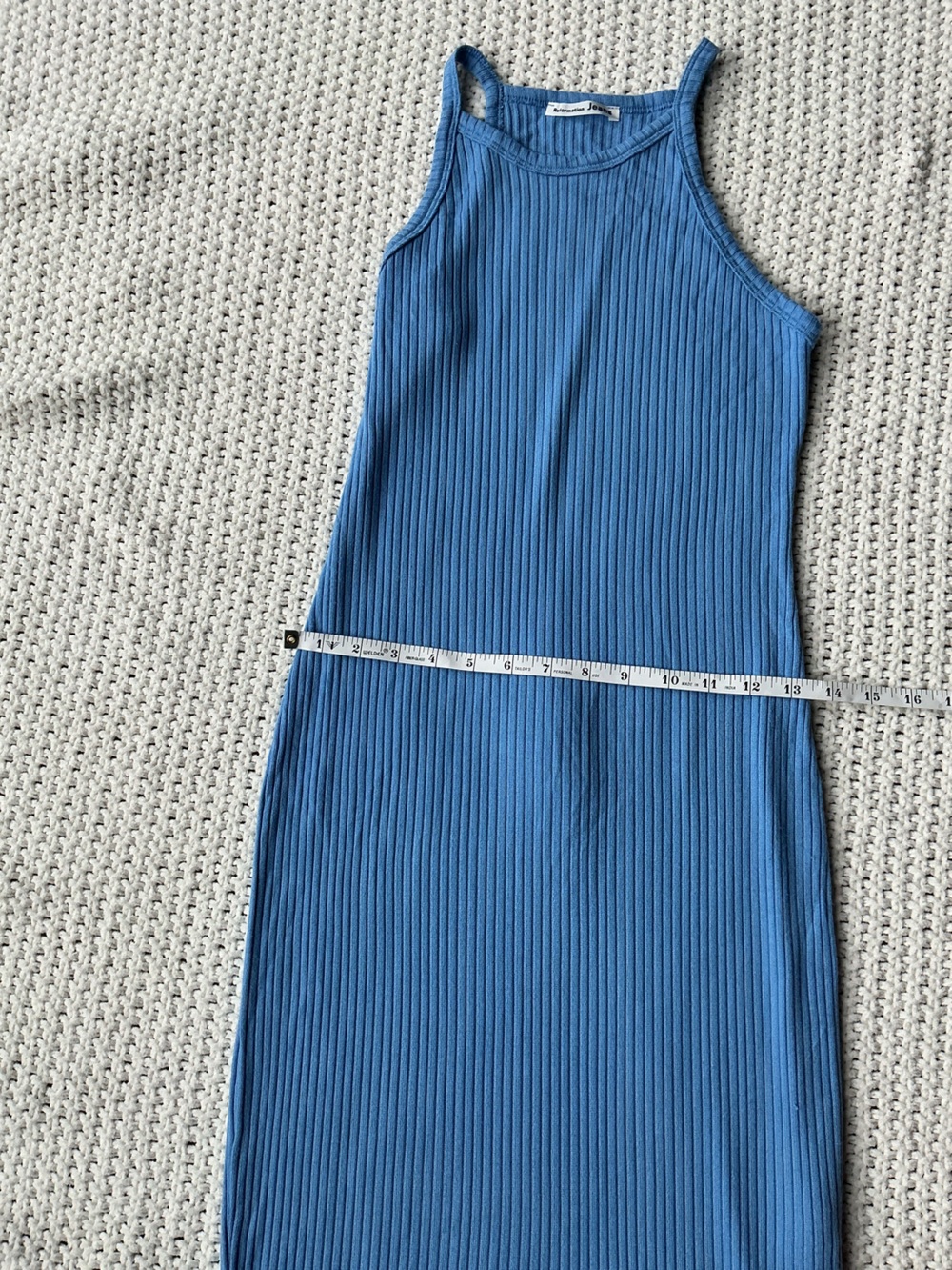 REFORMATION Ribbed Halter Maxi Dress - XS - Dreamy Blue - Picture 11 of 12